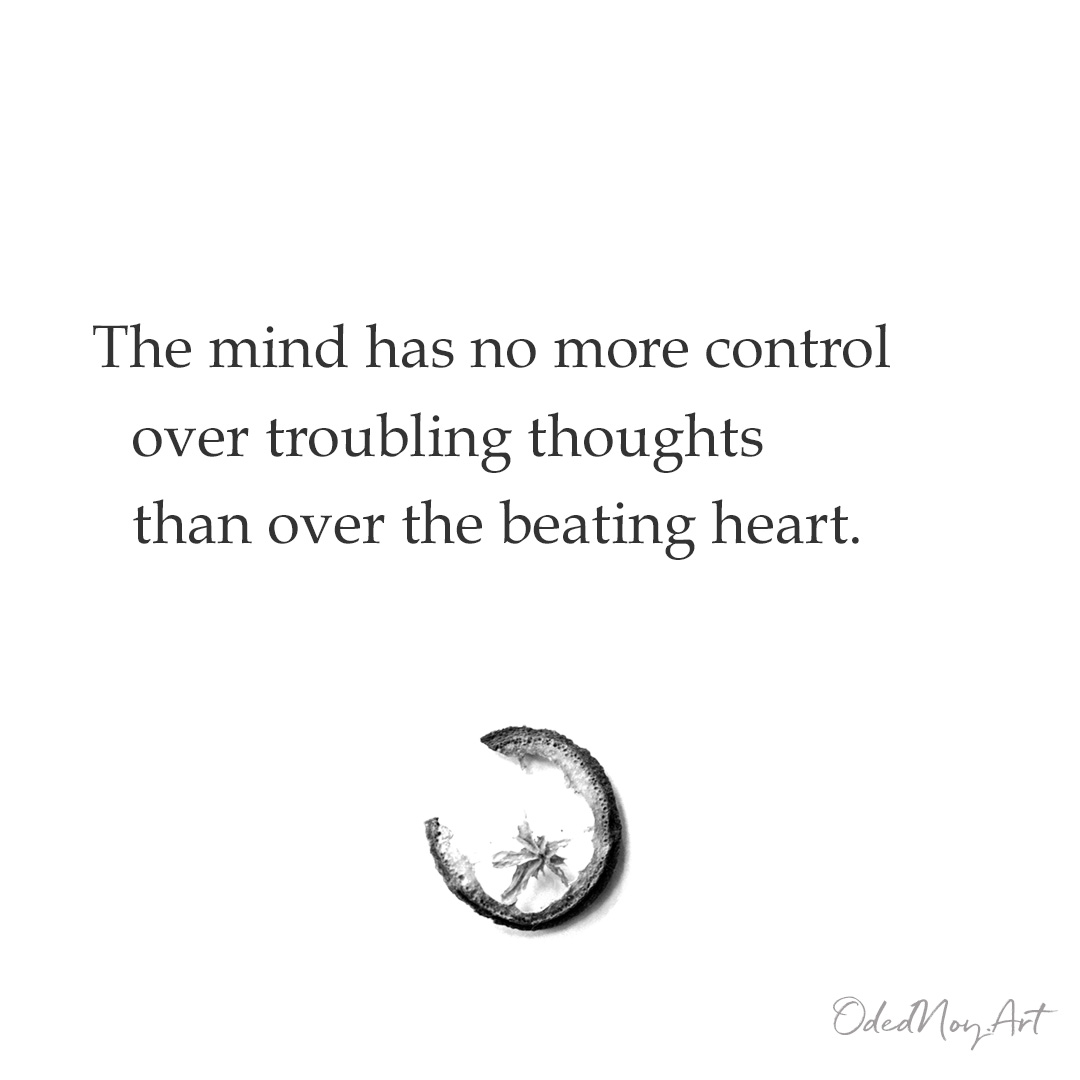 The mind has no more control over troubling thoughts than over the beating heart.