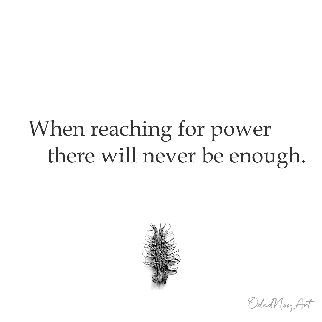 When reaching for power there will never be enough.