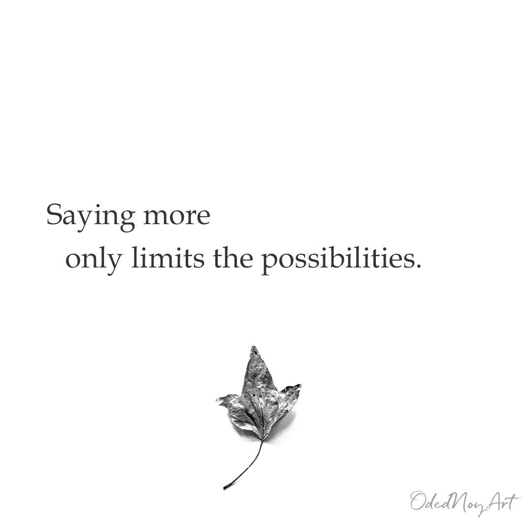 Saying more only limits the possibilities.