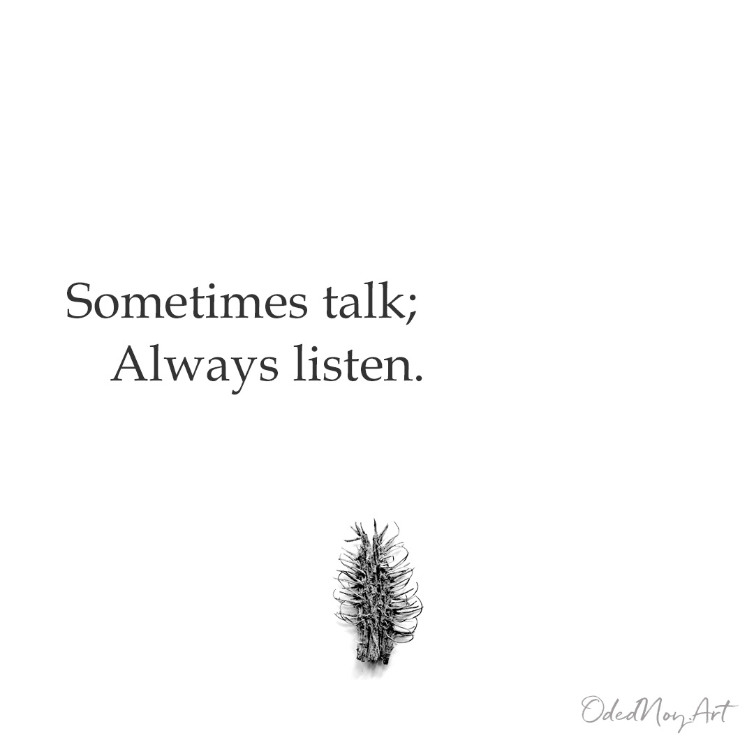 Sometimes talk; Always listen.
